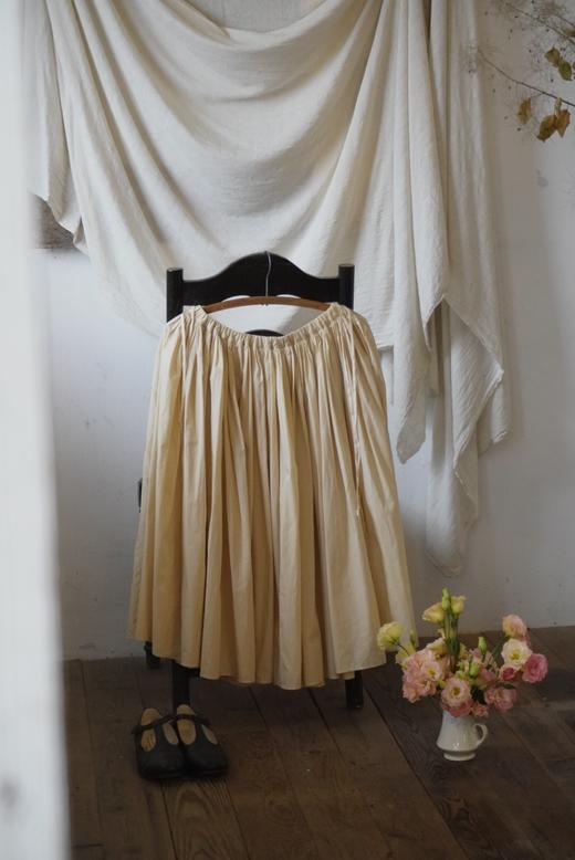 apuntob ​褶皱米黄色棉质半身裙 商品图13