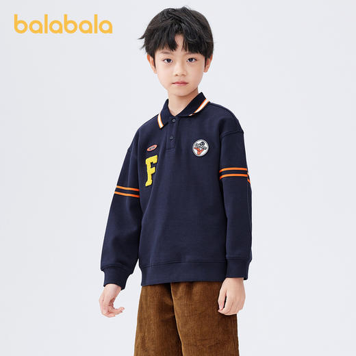 巴拉巴拉童装儿童卫衣男童秋装休闲上衣简约舒适精美章仔Polo衫潮 商品图0