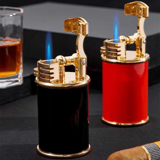 JIFENG季风雪茄直冲单火蓝焰防风打火机大容量开孔器套装 商品图0