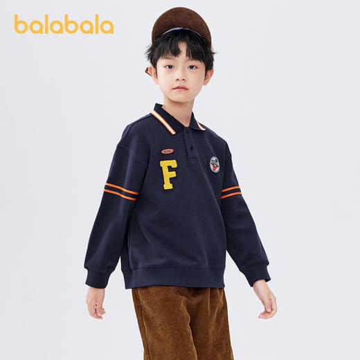 巴拉巴拉童装儿童卫衣男童秋装休闲上衣简约舒适精美章仔Polo衫潮 商品图2