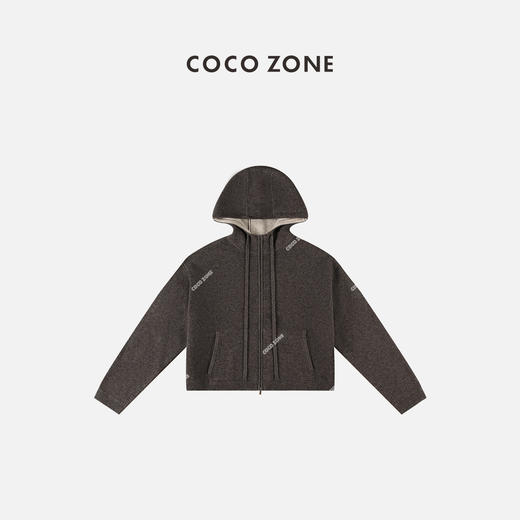COCO ZONE早秋卫衣外套拉链系绳连帽针织长袖 23C29763 商品图1