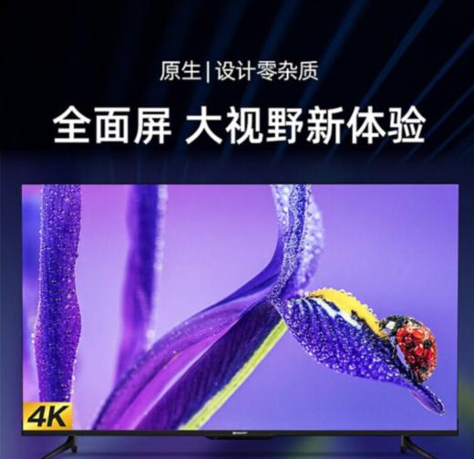 SHARP夏普（13413）70英寸 4K超高清 智能网络平板液晶电视机 70英寸 70D6UA 煌彩技术全面屏展示机 商品图2