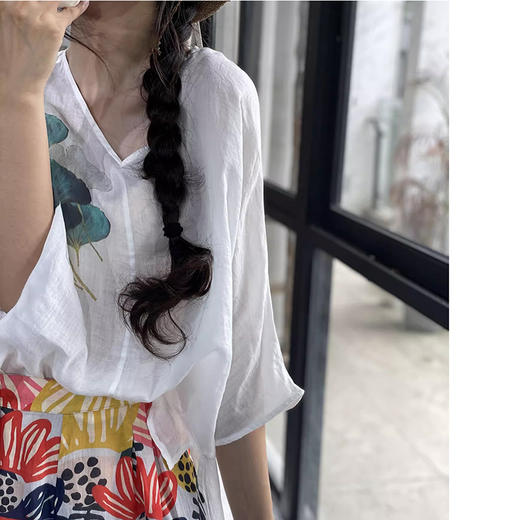 裁缝学苑AQ305 V领套头衫苎麻衬衫纸样女装连肩蝙蝠袖上衣V领套头衫打板 商品图4