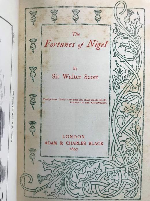 1897年 司各特《奈吉尔的命运》 1幅插图 真皮精装32开 商品图3