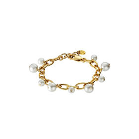 北京仓｜Dyrberg Kern-ELENA-白色 水晶珍珠 手链（金色）［丹麦设计师］