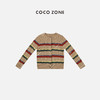 COCO ZONE秋复古彩色条纹针织开衫长袖设计感毛衣23C19781 商品缩略图0