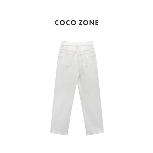 COCO ZONE "南乔”夏季薄款米白色牛仔裤简约显瘦直筒裤CC1B1512 商品图1