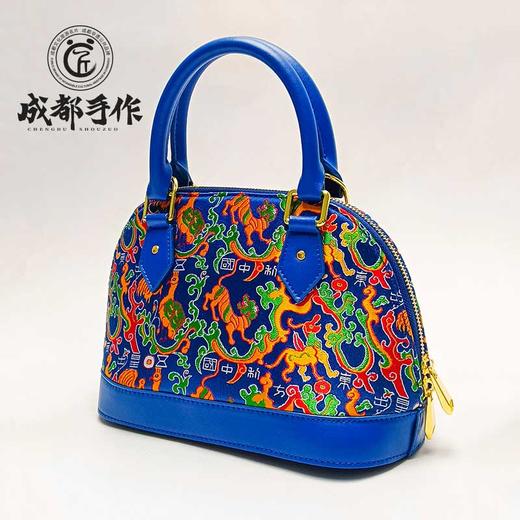 【蜀锦￭女士贝壳包】成都手作非遗蜀锦 拼接珍品单肩斜背包 中式云锦手提包 商务出国礼品【非物质文化遗产】【四大名锦之首】 商品图5