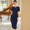 IWY/藏青色西装半裙女短袖售楼部工装气质干练酒店接待职业裙装CS1999 商品缩略图2