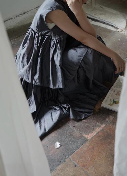 apuntob 真丝毛边领缩褶上衣衬衫 商品图0