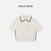 COCO ZONE 通勤风POLO领撞色边针织上衣镂空设计 23C19008 商品缩略图0