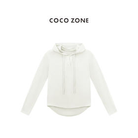 COCO ZONE 设计感抽绳连帽长袖T恤简约休闲上衣CC1B1478