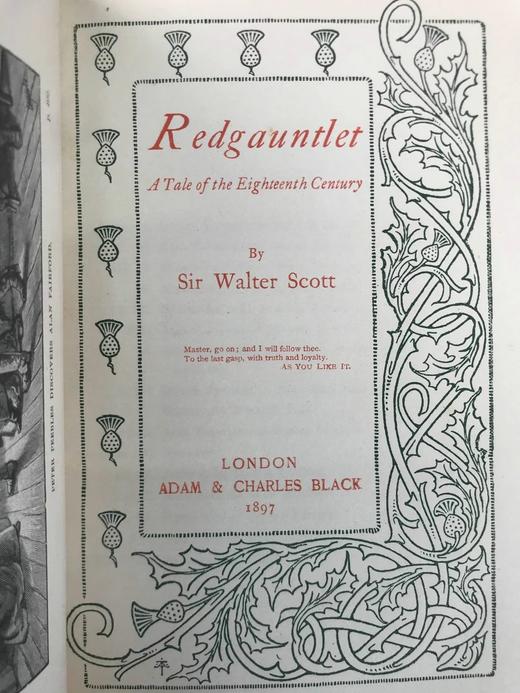 1897年 司各特《红铁手骑士》 1幅插图 真皮精装32开 商品图3