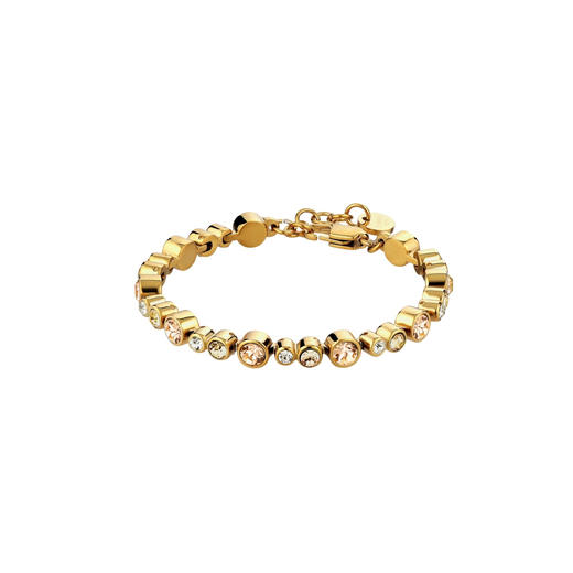 订购6周到｜Dyrberg Kern-TERESIA-水晶 桃色 手链（金色） ［丹麦设计师］ 商品图0