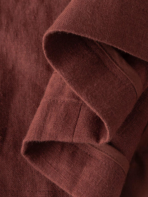 COCO ZONE 麻料翻领西装外套纯色百搭单排扣上衣CC1B1379 商品图7