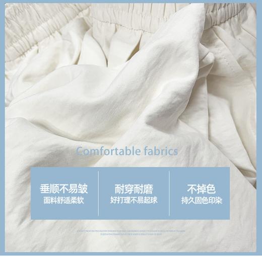 【韩系休闲】蓝色奶奶裤 高腰休闲阔腿  九分冰丝萝卜裤 商品图2