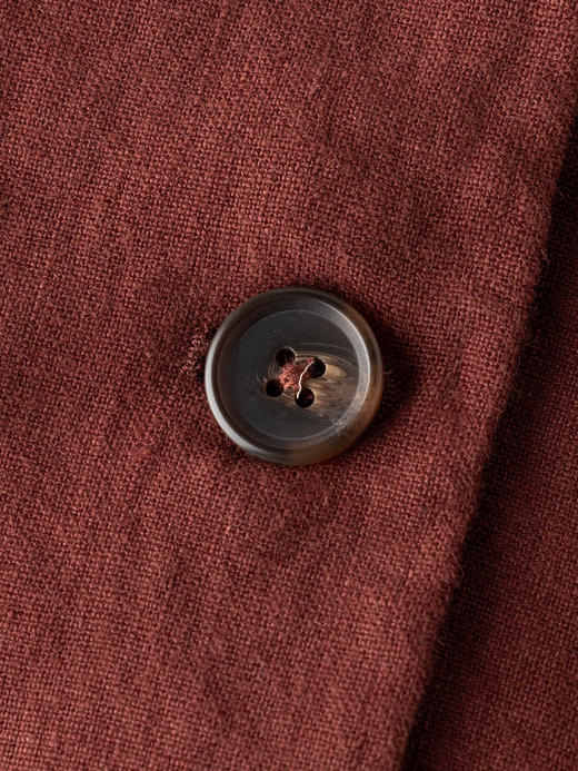 COCO ZONE 麻料翻领西装外套纯色百搭单排扣上衣CC1B1379 商品图4