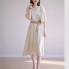 法式优雅微褶系带连衣裙 轻奢优雅 知性气质 高级感显瘦连衣裙 商品缩略图3