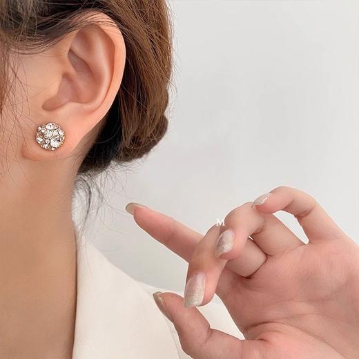 无耳洞锆石磁吸耳夹无痛吸力强磁耳环女潮好运耳饰 商品图3