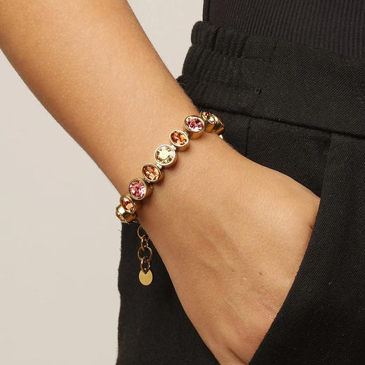 订购6周到｜Dyrberg Kern-ELAINE-水晶 手链（金色）［丹麦设计师］ 商品图1