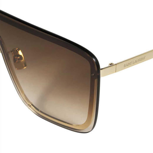 YSL 圣罗兰 女士棕色金属方形太阳镜 商品图1