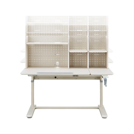 【家具】带书架升降桌TJ001 宽约90/120cm 白色/中棕 商品图4