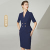 IWY/藏青色短袖连衣裙女夏季高级感新款裙子职场前台职业OL裙子242027Q1 商品缩略图4