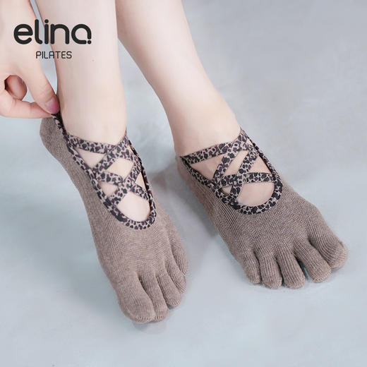 elina一恋豹纹全指五指防滑袜EYG24012 商品图0