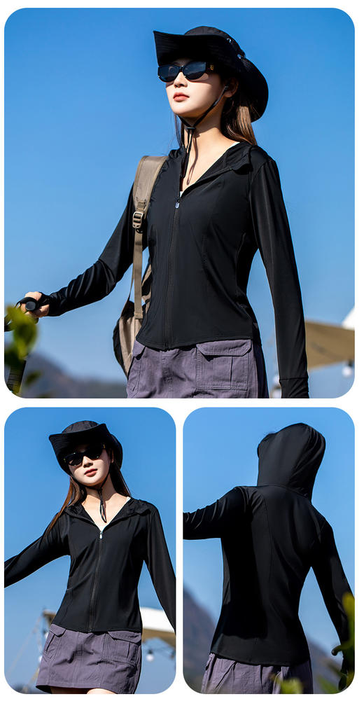 凉感0.25防晒衣UPF50+带帽长款修身显瘦防晒服透气冰丝皮肤衣女_HLY 商品图7