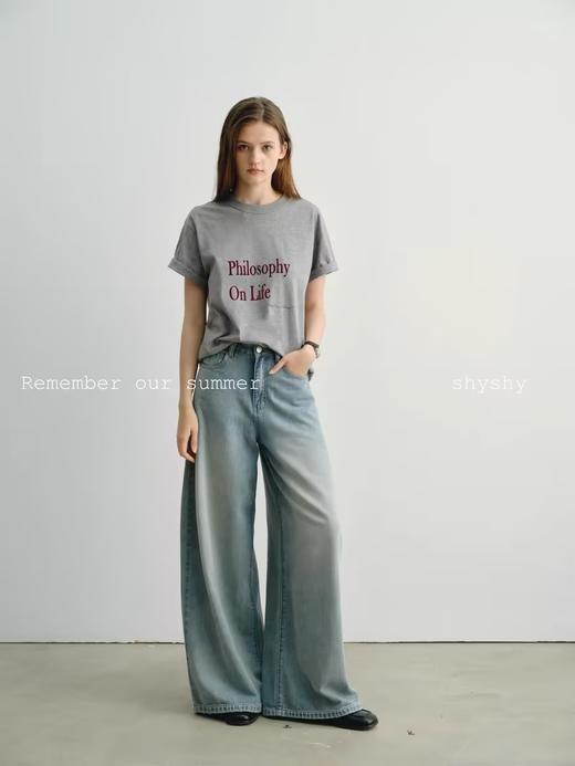 shyshystill/shy202404028/柔软棉质感植绒工艺印花短袖 商品图4