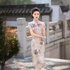 中长款提花旗袍2024夏季新中式改良高级感气质短袖印花连衣裙旗袍 商品缩略图2