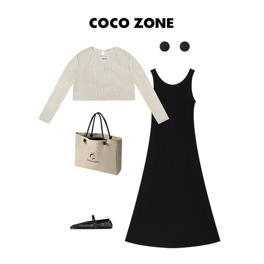 COCO ZONE 夏季设计师凉鞋镂空平底一字单鞋23C29373 商品图3