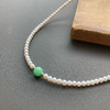 5A级珍珠baby珠阳绿翡翠珠串银项链 商品缩略图0