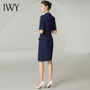 IWY/藏青色短袖连衣裙女夏季高级感新款裙子职场前台职业OL裙子242027Q1 商品缩略图3