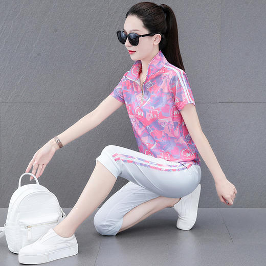 新款冰爽夏季运动七分裤套装MY7369 商品图2