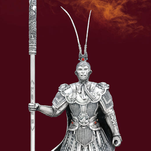 子佩集S999银手工錾刻【齐天大圣孙悟空】摆件大师工坊原创设计【QTDS】2406 商品图1