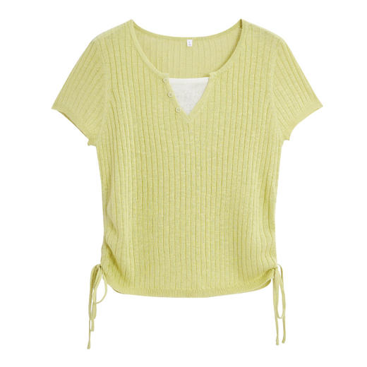 IEF/爱依服夏季假两件抽绳设计显瘦气质时尚百搭小众上衣B5033- 商品图7