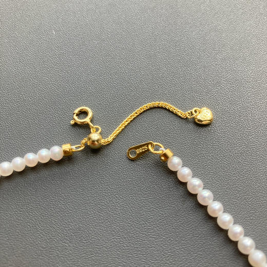 5A级珍珠baby珠阳绿翡翠珠串银镀金项链 商品图7