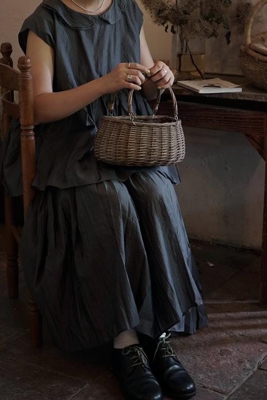 apuntob 真丝毛边领缩褶上衣衬衫 商品图8