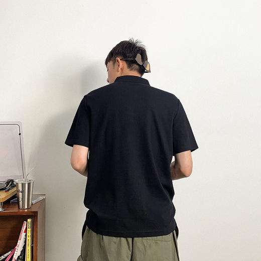 徐太浪高级感白色简约短袖polo衫男夏季帅气休闲翻领半袖体恤上衣 商品图3