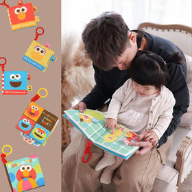 奇智奇思&芝麻街联名布书早教婴儿布艺啃咬撕不烂0-6个月宝宝玩具
