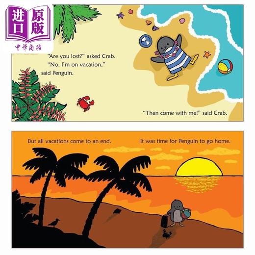 【中商原版】企鹅一族 企鹅的假期 Salina Yoon Penguin on Vacation英文原版 儿童纸板绘本 纸板书图画书 动物故事 进口童书 商品图3