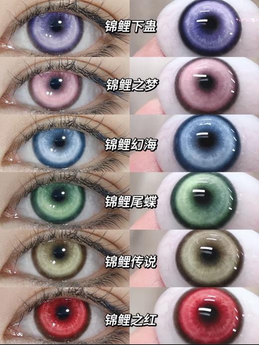 recolook 日抛 锦鲤系列 粉/蓝/紫/红/绿/金 一盒2片装 网纱二次元cosplay美瞳 14.5mm 日抛2盒起卖 商品图0