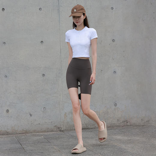 beemen软软糯糯三分短裤  轻薄亲肤 弹性巨大 高腰显腿长 瑜伽健身 骑行短裤 商品图4