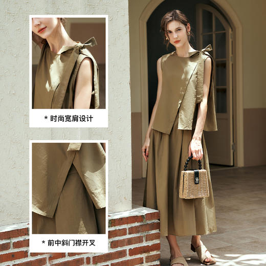 欧芮儿法式无袖套装两件套女夏2024新款气质松弛感穿搭裙装一整套 商品图3