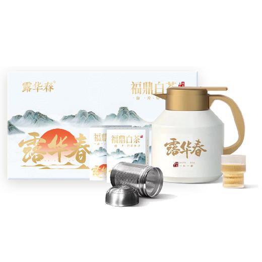 【自营】露华春茶叶礼盒  福鼎白茶150g+老白茶方片壶 送长辈客户送礼 商品图1