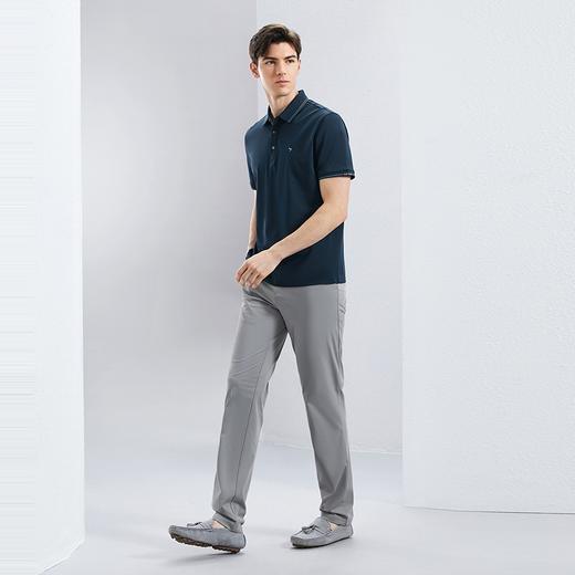 【不变形领】【5A抗菌2A防螨】柒牌短袖男polo衫夏季薄款含桑蚕丝透气翻领T恤126T70230 商品图3