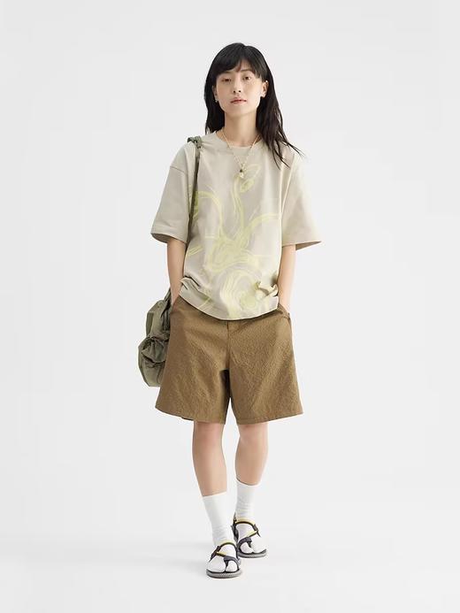 步履不停/4B45036C/泡泡纱格子速干短裤五分裤 商品图1