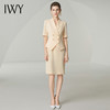 IWY/杏黄色短袖连衣裙女夏季高级感新款裙子职场前台职业OL裙子242027Q1 商品缩略图5