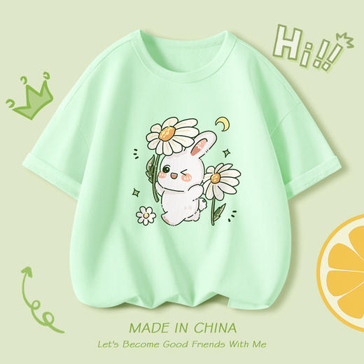 儿童短袖2024新款夏季女童纯棉T恤夏装上衣女孩可爱百搭个性时尚 商品图3